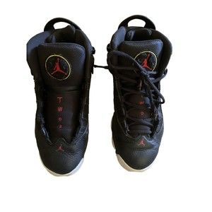 Nike Air Jordan 6 Rings Two 3 Black Red White 323419-063 Boys 7Y  See Pictures